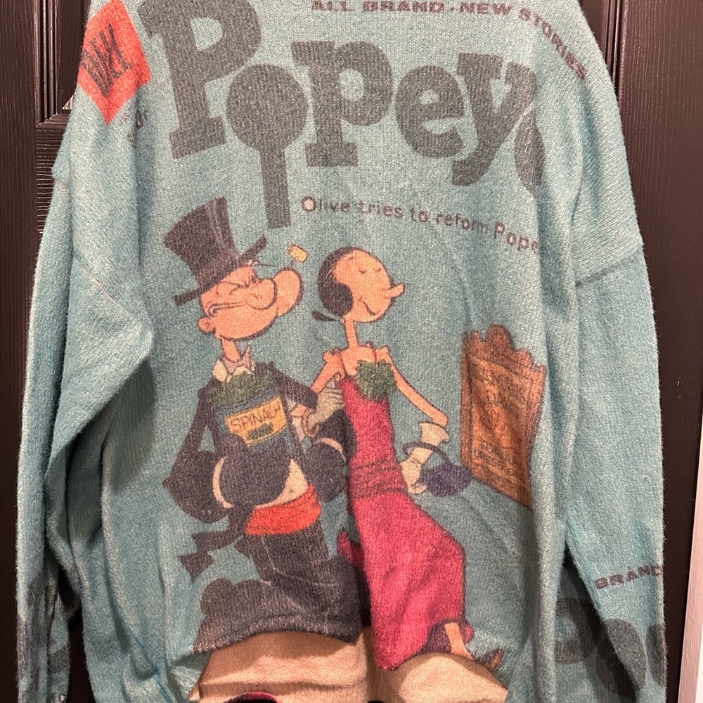Popeye Graphic Women's Sweater - Teal
